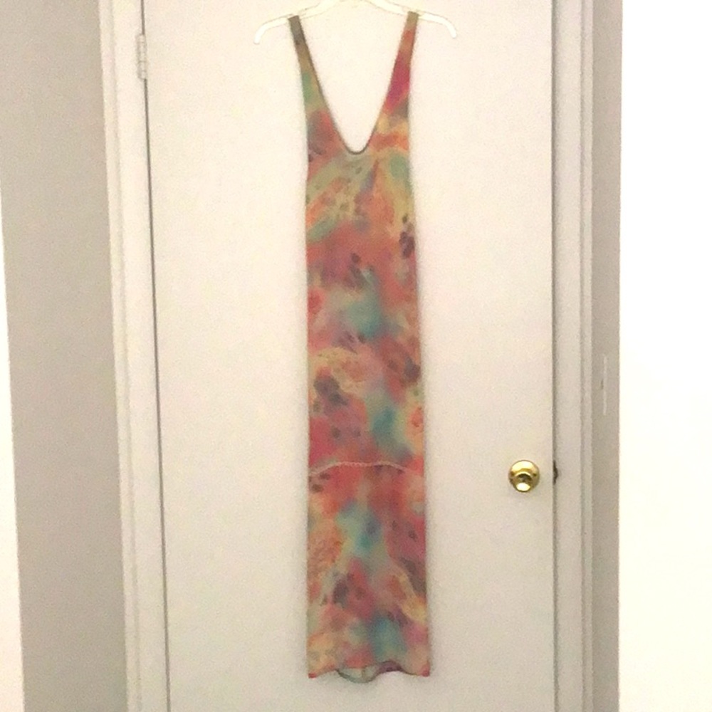 La Perla Vintage silk maxi gown tie dye ,print 1970s
